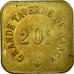 Moneda, Francia, Grande Taverne, Nancy, 20 Centimes, EBC, Latón, Elie:115.1