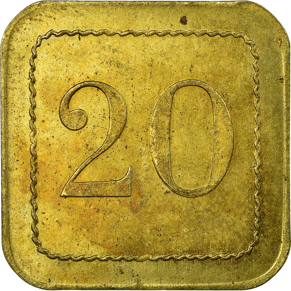 Moneda, Francia, Grande Taverne, Nancy, 20 Centimes, EBC, Latón, Elie:115.1