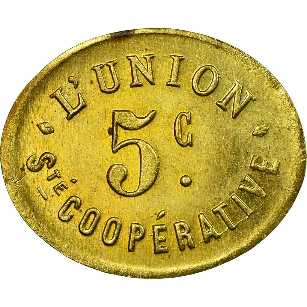 Moneta, Francia, Société Coopérative l'Union, Amiens, 5 Centimes, SPL