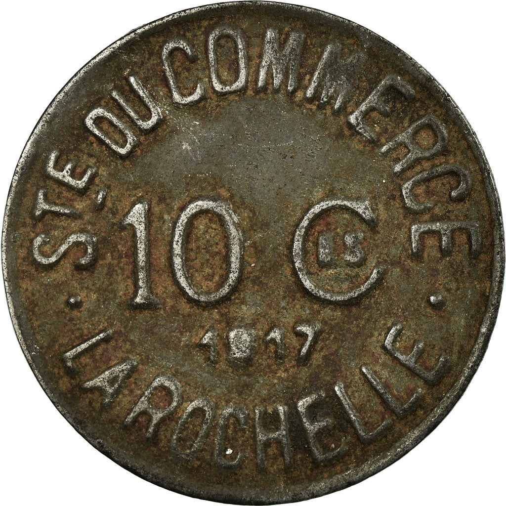 Moneda, Francia, Société du Commerce, La Rochelle, 10 Centimes, 1917, MBC