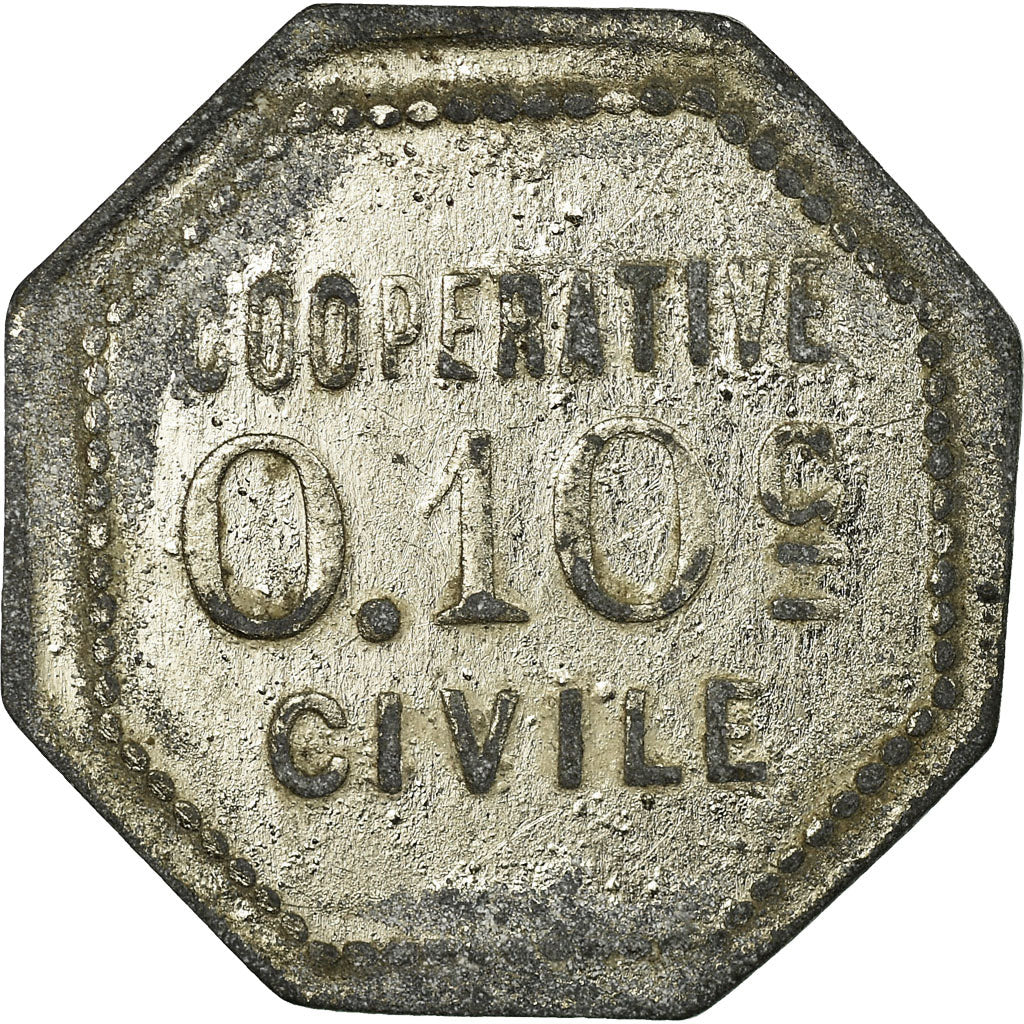 Coin, France, Coopérative Civile La Solidarité, Roanne, 10 Centimes