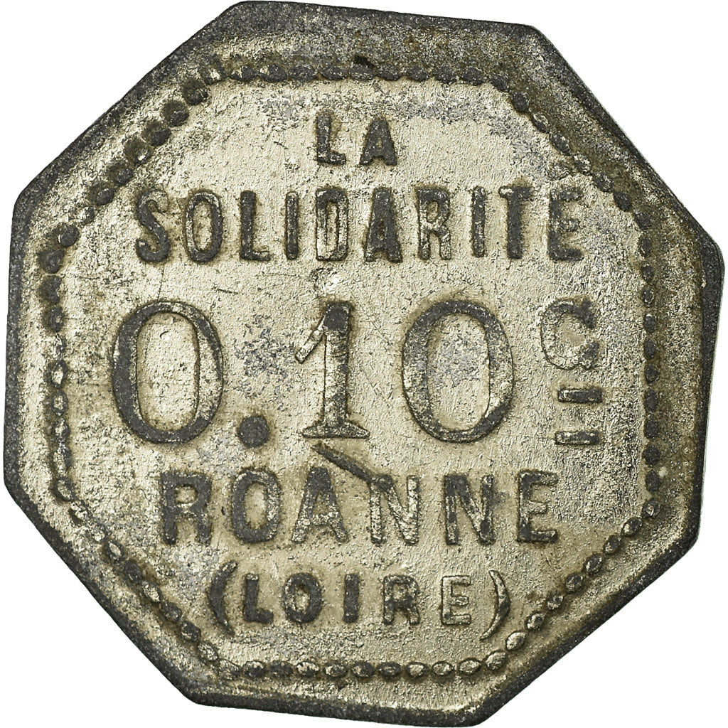 Coin, France, Coopérative Civile La Solidarité, Roanne, 10 Centimes