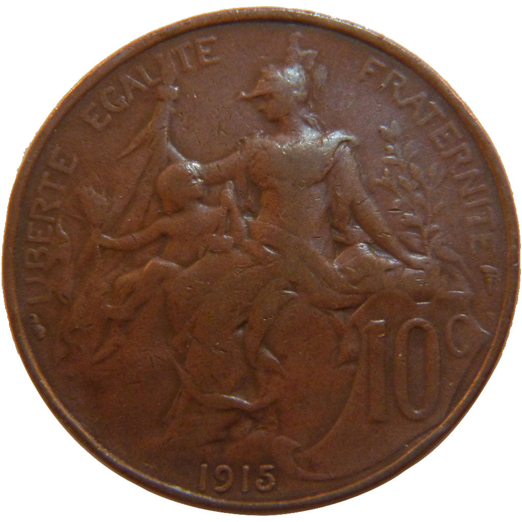 FRANCE, Dupuis, 10 Centimes, 1915, EF(40-45), Bronze, 30, Gadoury #277, 10.00