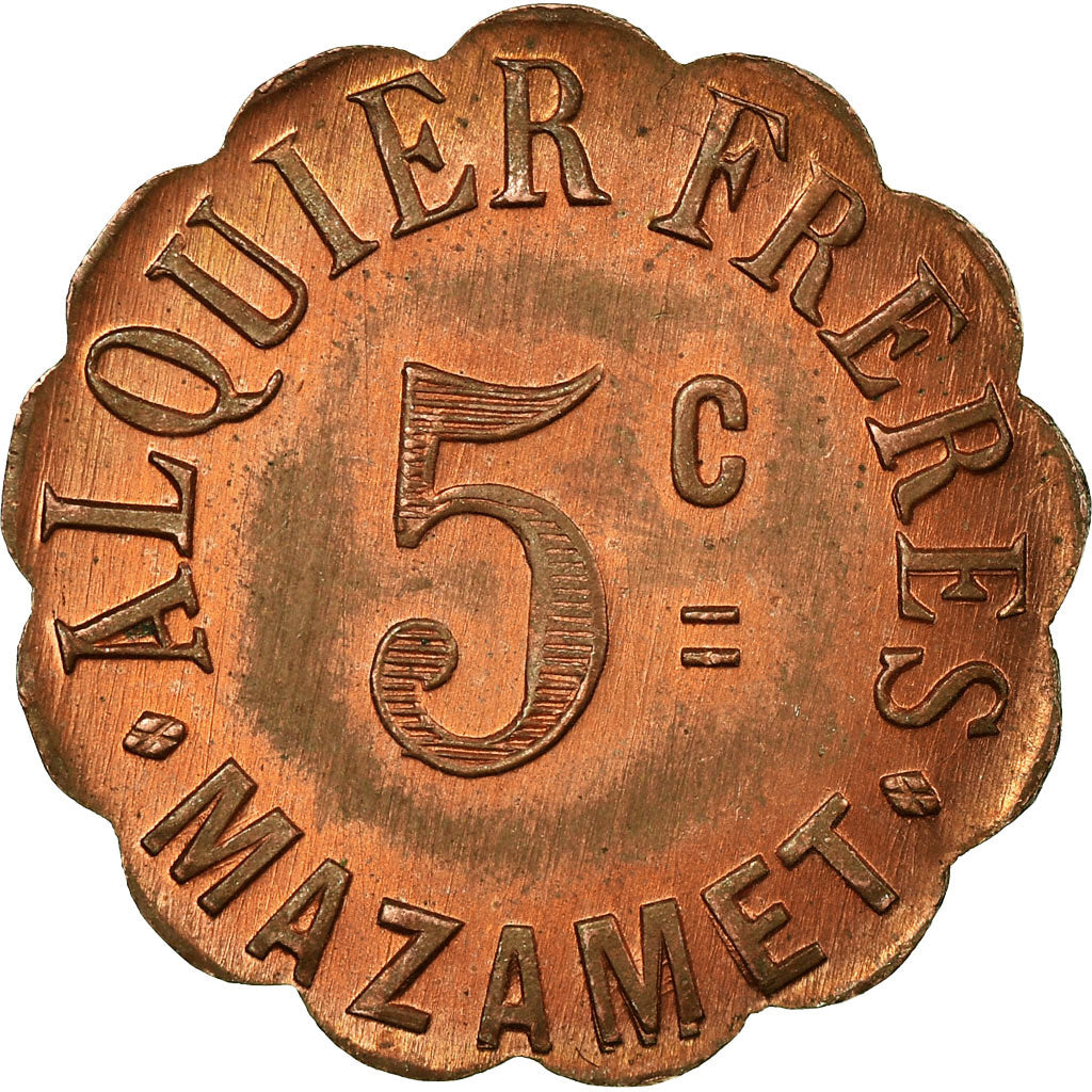 Moneta, Francia, ALQUIER Frères, Mazamet, 5 Centimes, 1917, SPL, Rame