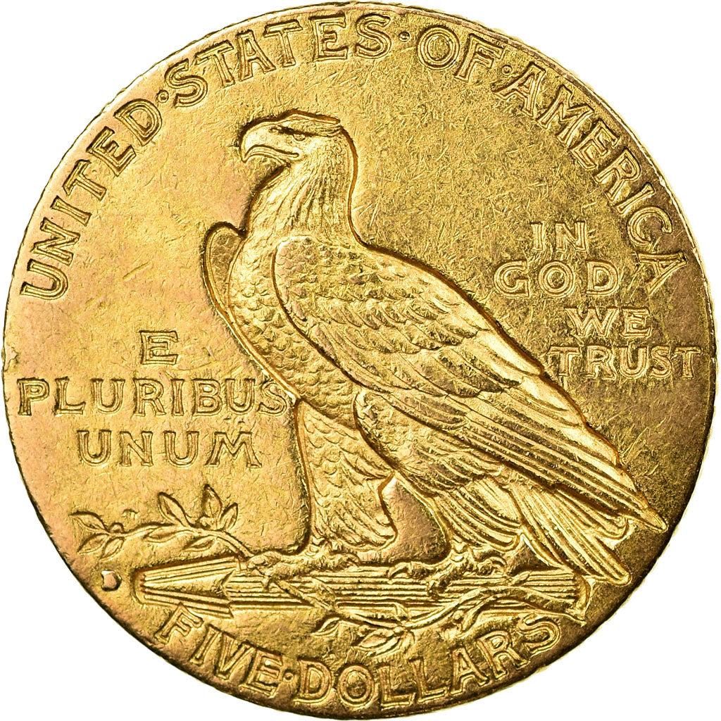 Moeda, Estados Unidos da América, Indian Head, $5, Half Eagle, 1909, U.S. Mint