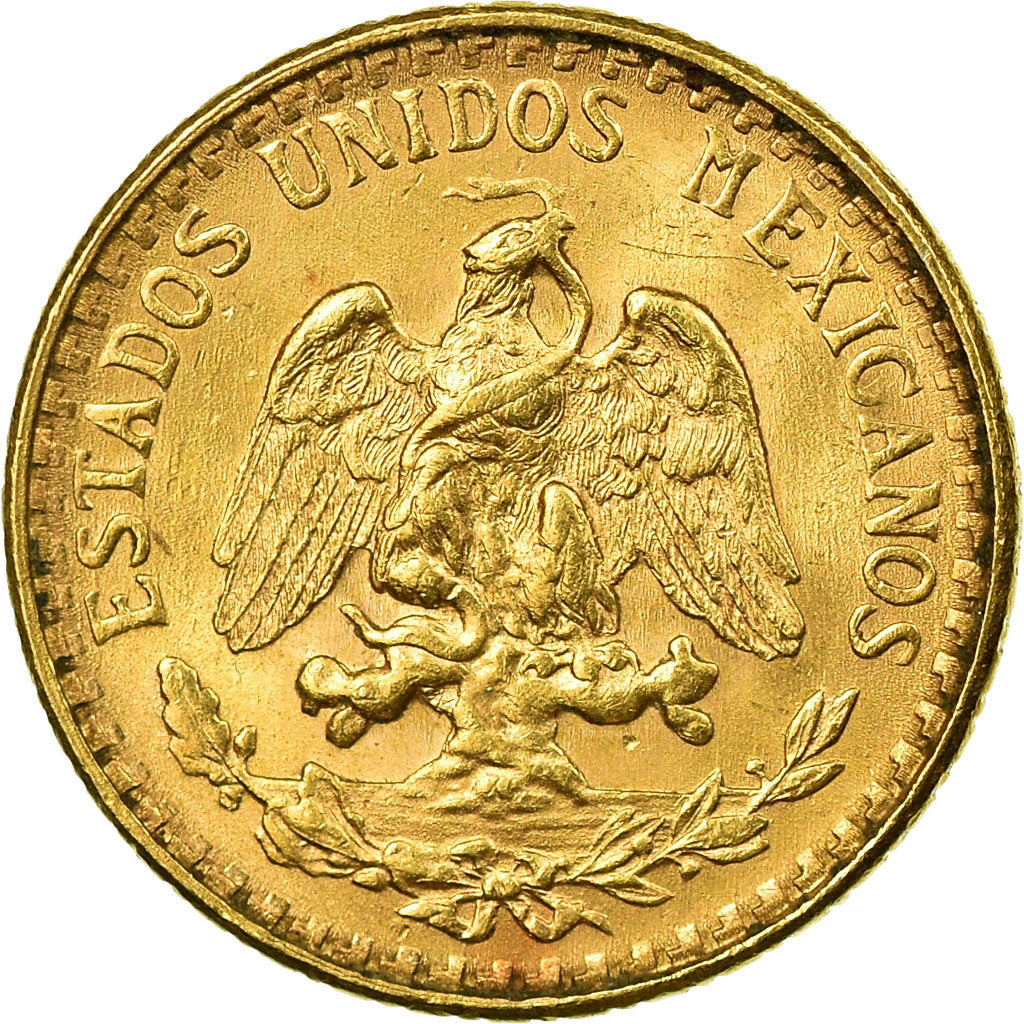 Coin, Mexico, 2 Pesos, 1945, Mexico City, MS(63), Gold, KM:461