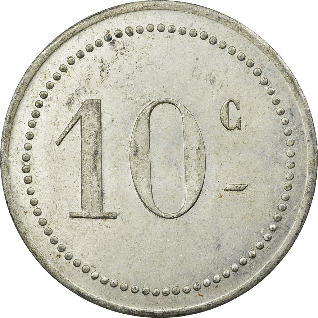 Coin, Algeria, Chambre de Commerce, Bône, 10 Centimes, AU(50-53), Aluminium