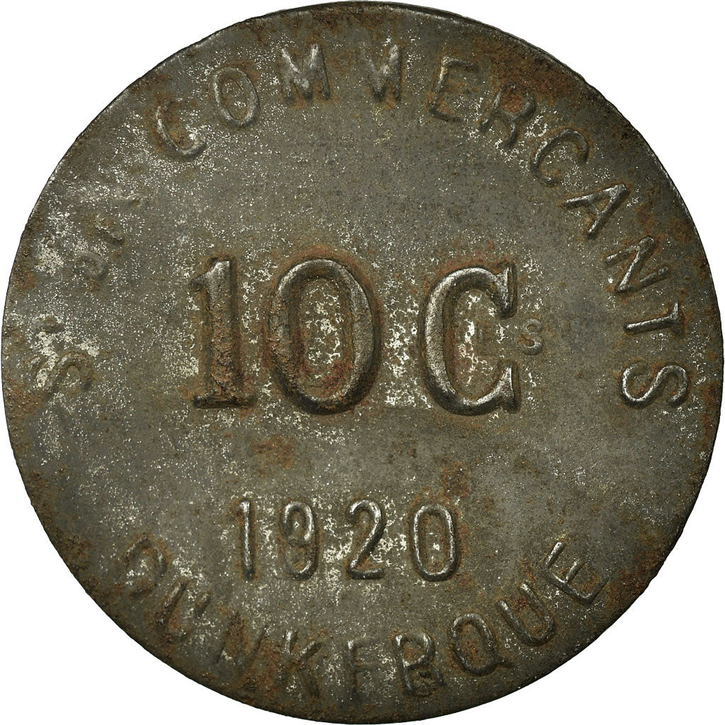 Coin, France, Société des Commerçants, Dunkerque, 10 Centimes, 1920