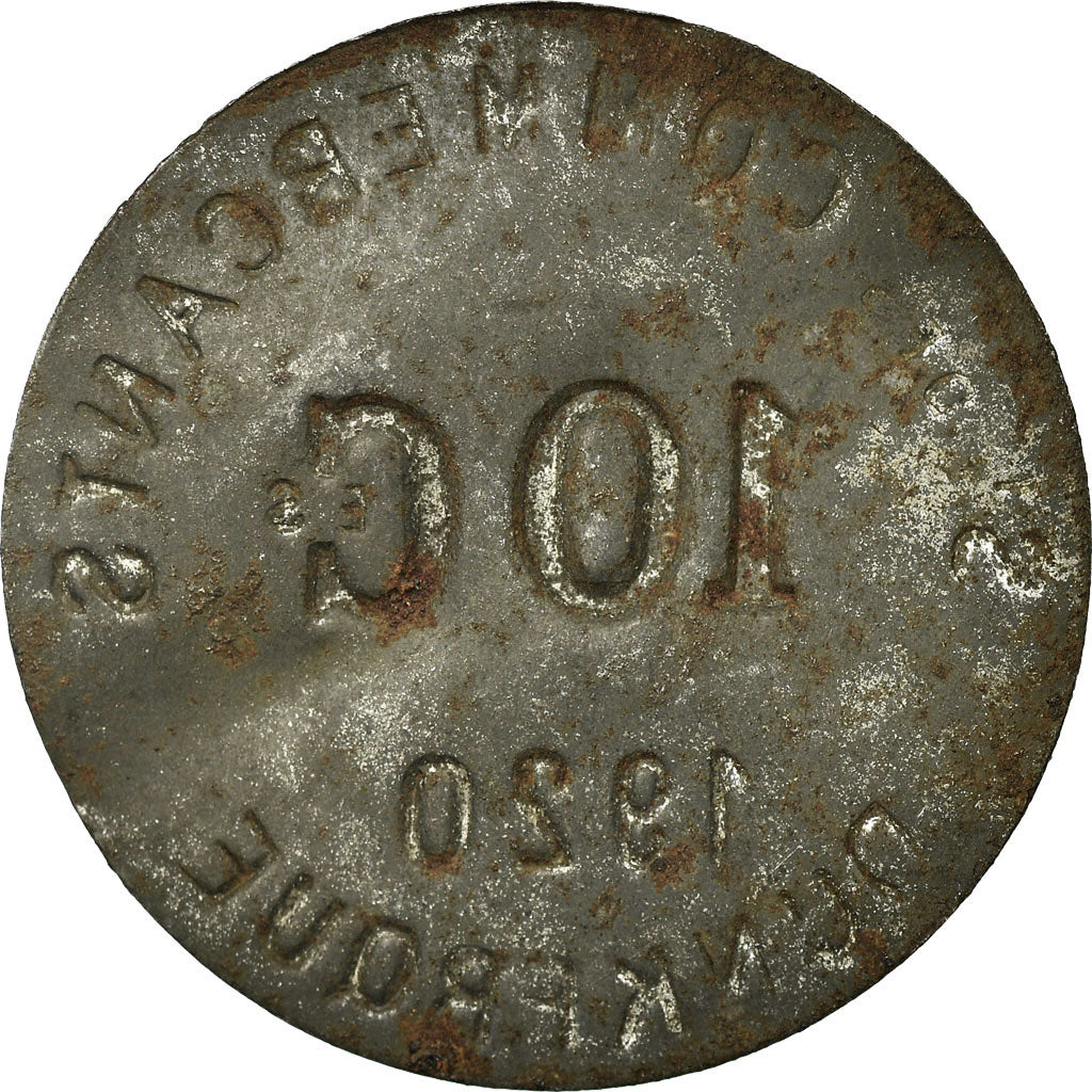 Coin, France, Société des Commerçants, Dunkerque, 10 Centimes, 1920