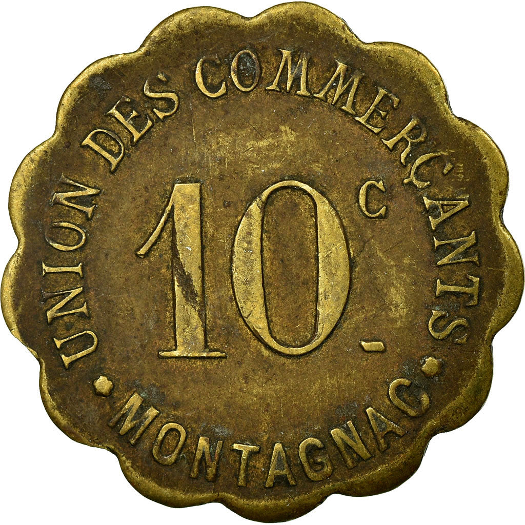 Münze, Frankreich, Union des Commerçants, Montagnac, 10 Centimes, SS, Messing