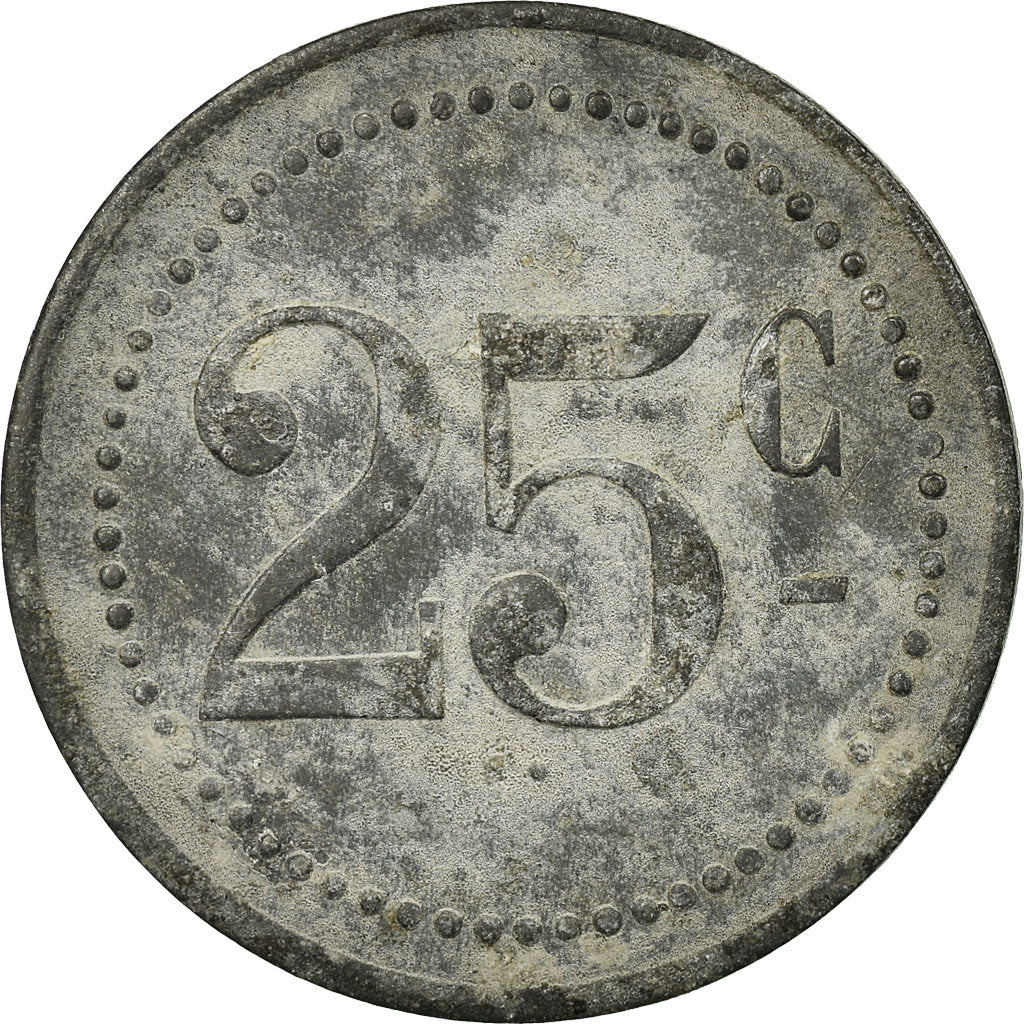 Moneta, Francia, Crécy-en-Brie, Crécy-la-Chapelle, 25 Centimes, BB, Zinco