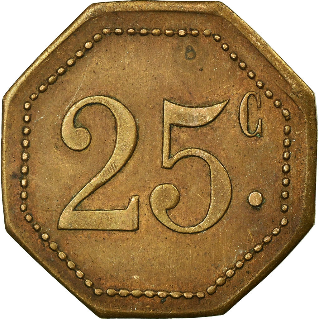 Moneta, Francja, Commerçants Réunis, Ouveillan, 25 Centimes, Undated
