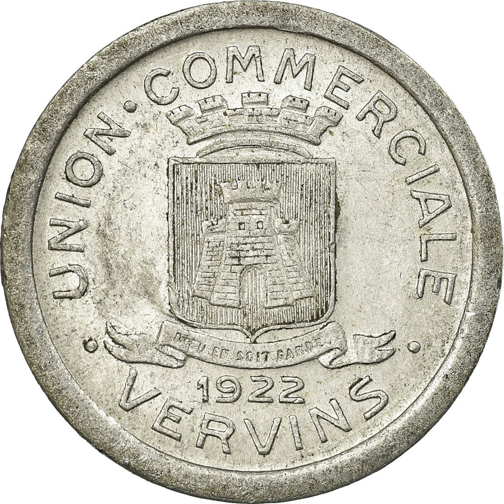 Moeda, França, Union Commerciale, Vervins, 10 Centimes, 1922, AU(50-53)