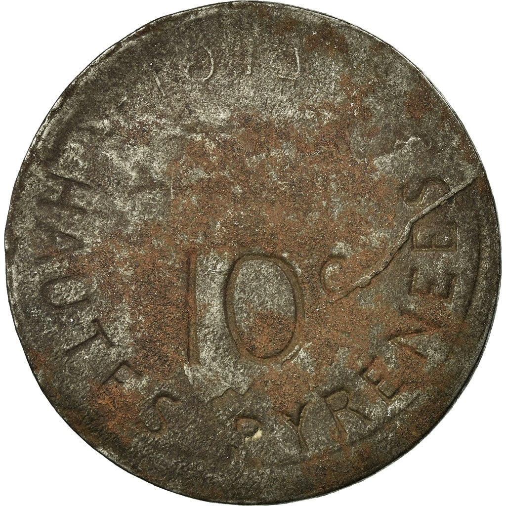 Coin, France, Ville de Tarbes, Tarbes, 10 Centimes, 1917, EF(40-45), Iron