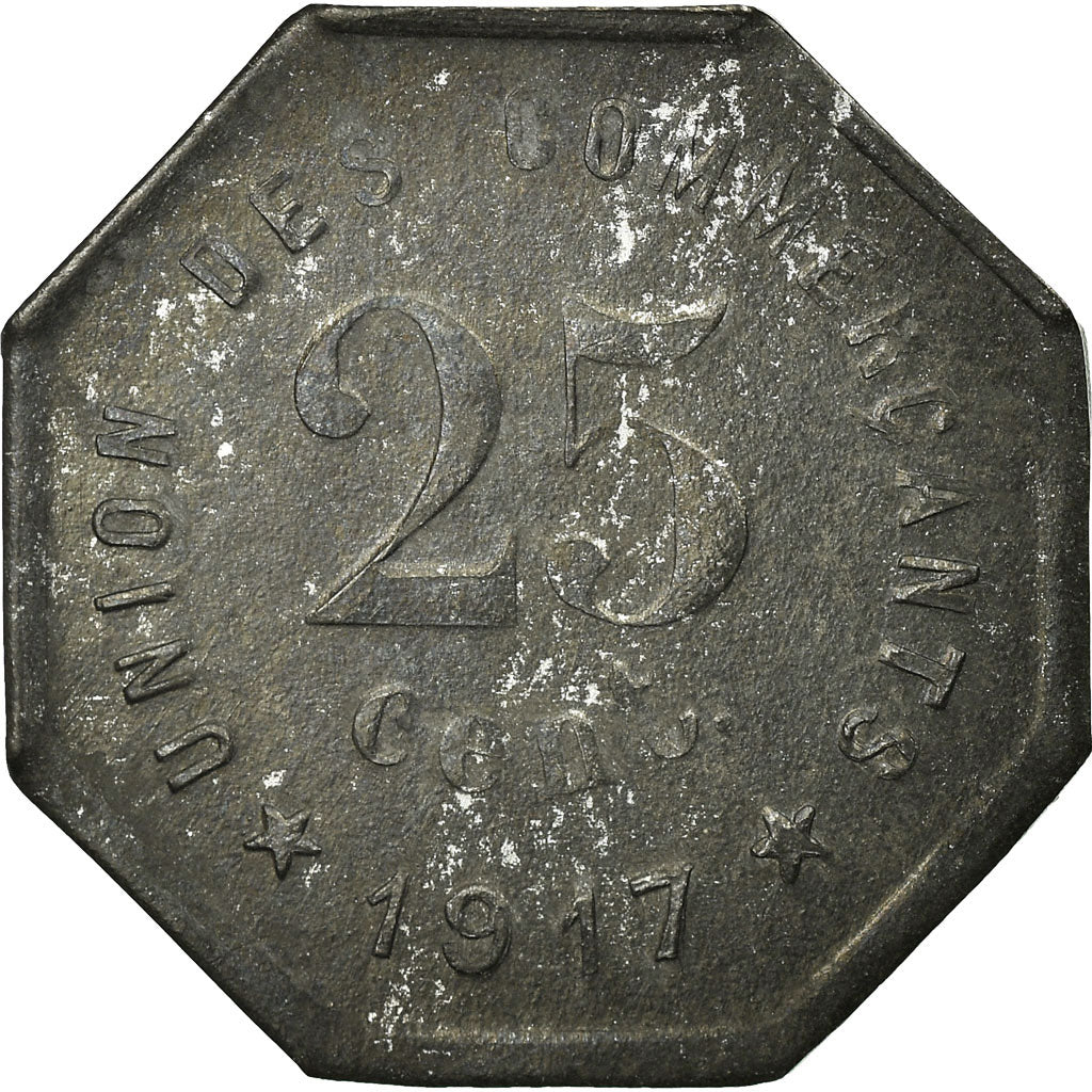 Monnaie, France, Union des Commerçants, Castelnaudary, 25 Centimes, 1917, TTB+