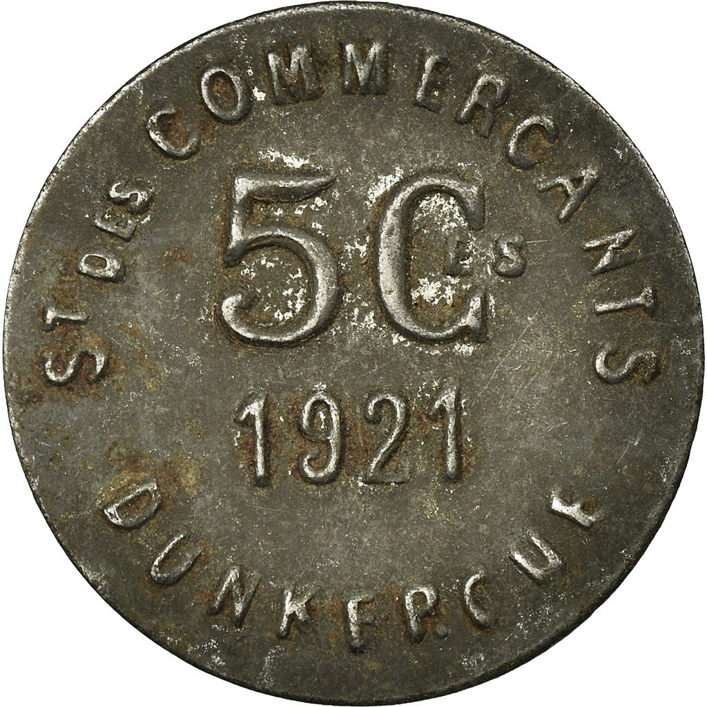 Coin, France, Société des Commerçants, Dunkerque, 5 Centimes, 1921