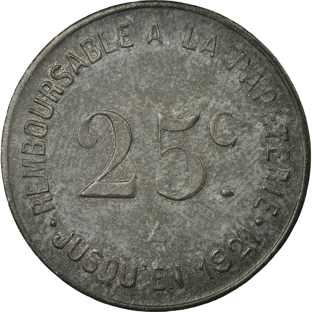 Coin, France, Ets de la Risle, Fabrique de Papiers, Pont-Audemer, 25 Centimes