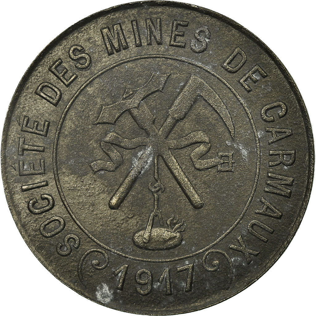 Munten, Frankrijk, Société des Mines, Carmaux, 5 Centimes, 1917, ZF, Zinc