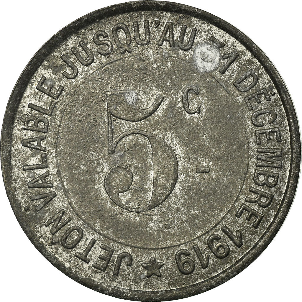 Munten, Frankrijk, Société des Mines, Carmaux, 5 Centimes, 1917, ZF, Zinc