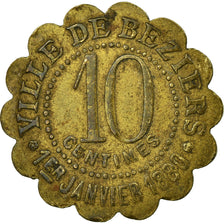 Moneda, Francia, Ville de Béziers, La Fraternelle, Béziers, 10 Centimes, MBC