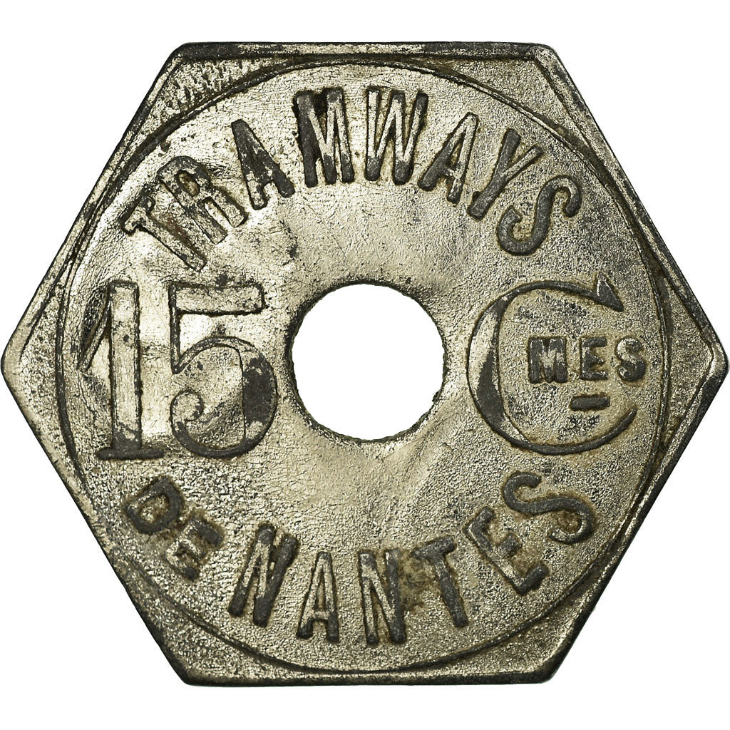 Münze, Frankreich, Tramways, Nantes, 15 Centimes, SS+, Nickel plated zinc