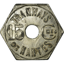 Münze, Frankreich, Tramways, Nantes, 15 Centimes, SS+, Nickel plated zinc