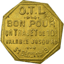 Coin, France, Omnibus Tramways de Lyon, Lyon, 10 Centimes, 1919, AU(55-58)