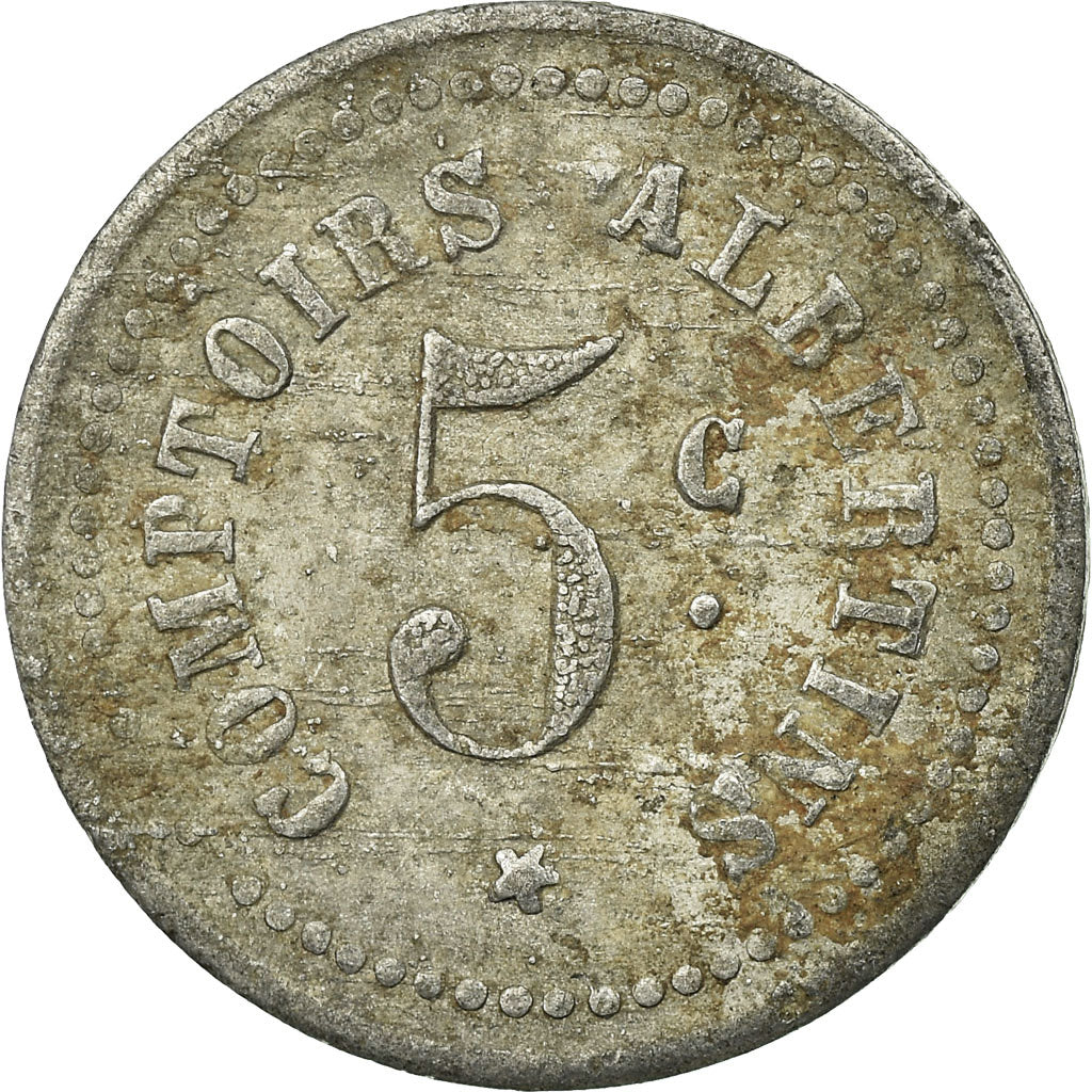 Münze, Frankreich, Comptoirs Albertins, Albert, 5 Centimes, SS, Aluminium