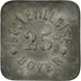 Coin, France, Bellevilloise Boyer, Paris, 25 Centimes, EF(40-45), Zinc