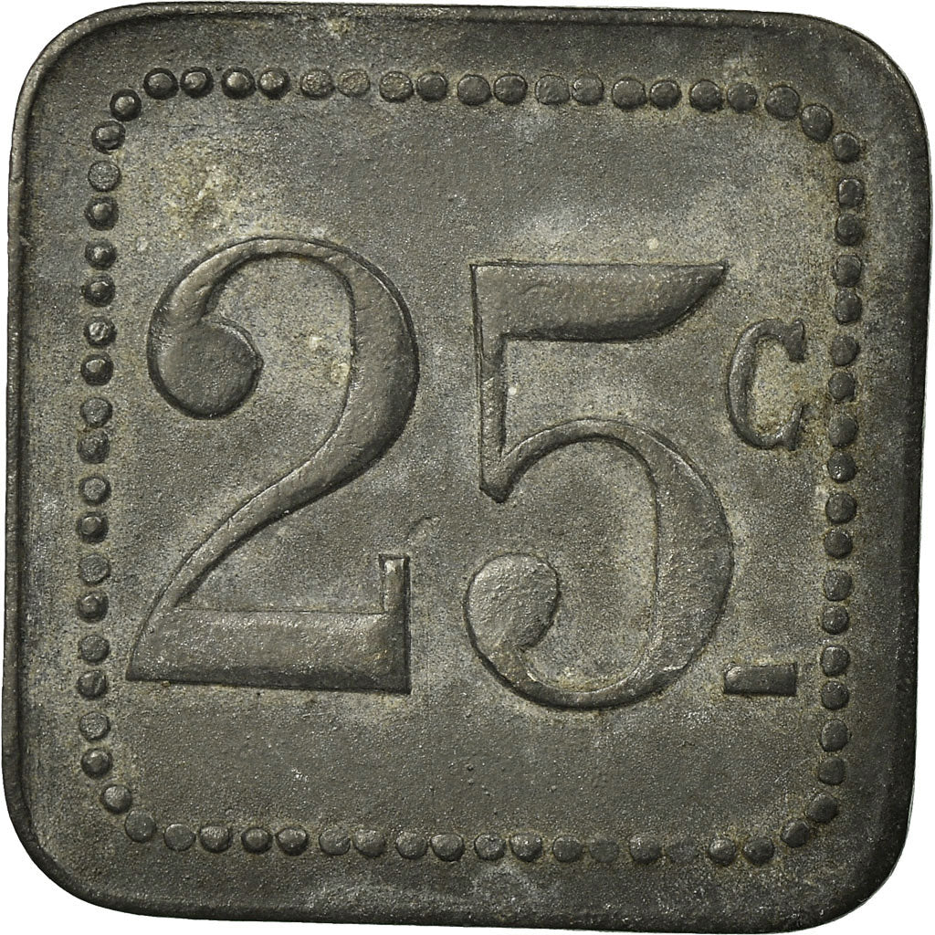 Coin, France, Bellevilloise Boyer, Paris, 25 Centimes, EF(40-45), Zinc