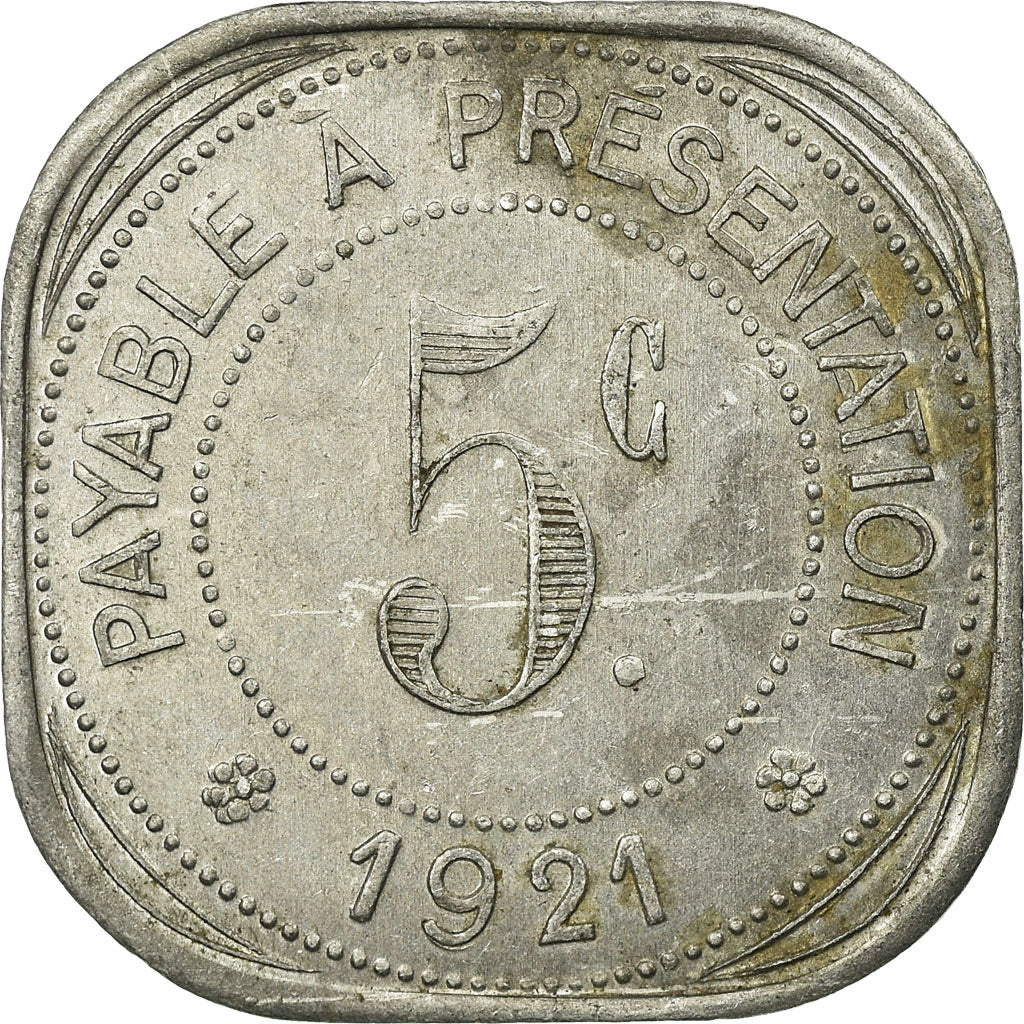 Moneta, Francja, Etablissements OSSART, Montpellier, 5 Centimes, 1921