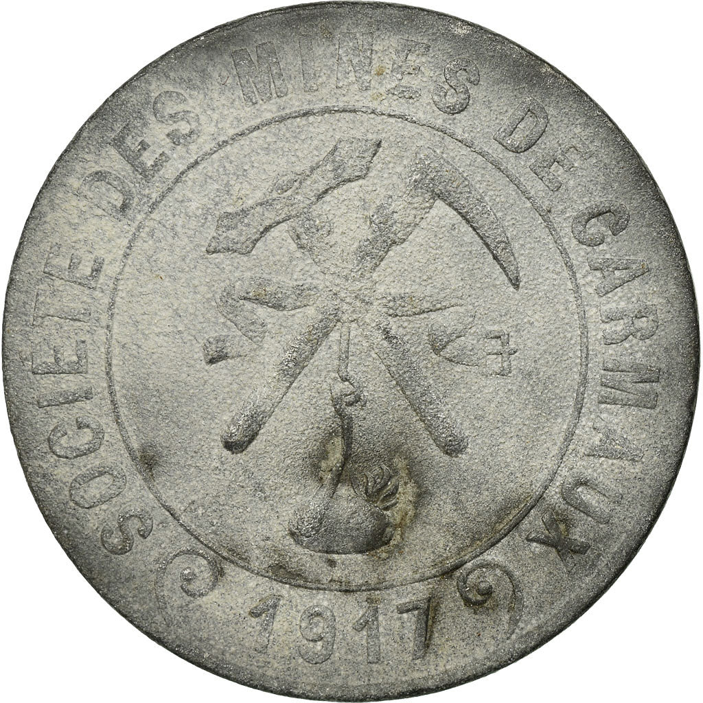 Moneda, Francia, Société des Mines, Carmaux, 10 Centimes, 1917, BC+, Cinc