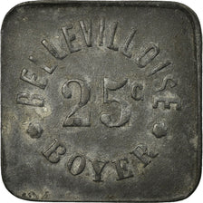 Moneta, Francia, Bellevilloise Boyer, Paris, 25 Centimes, BB, Zinco
