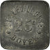 Moneta, Francia, Bellevilloise Boyer, Paris, 25 Centimes, BB, Zinco