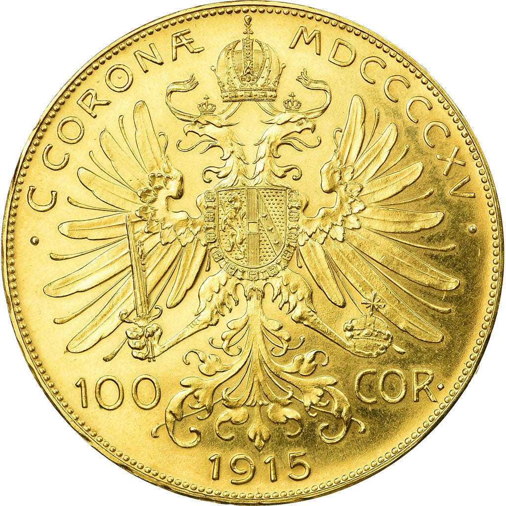 Coin, Austria, Franz Joseph I, 100 Corona, 1915, Official restrike, MS(63)