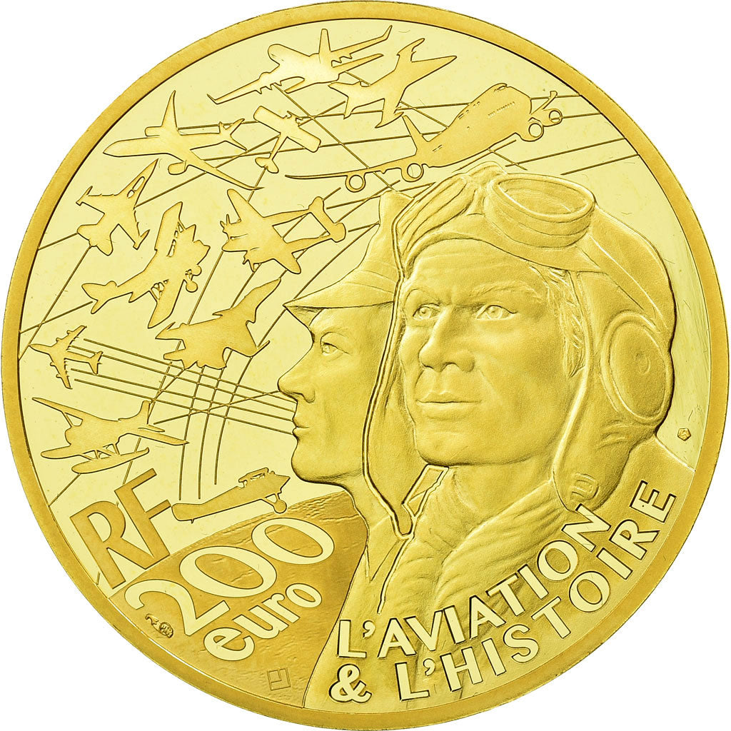 France, Monnaie de Paris, 200 Euro, Avion A380, 2017, MS(65-70), Gold