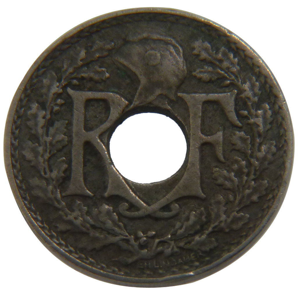 FRANCE, Lindauer, 5 Centimes, 1924, Poissy, KM #875, EF(40-45), Copper-Nickel,..