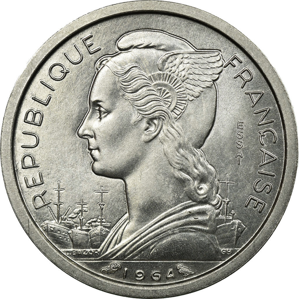 Coin, Comoros, Franc, 1964, Paris, ESSAI, MS(65-70), Aluminum, KM:E1