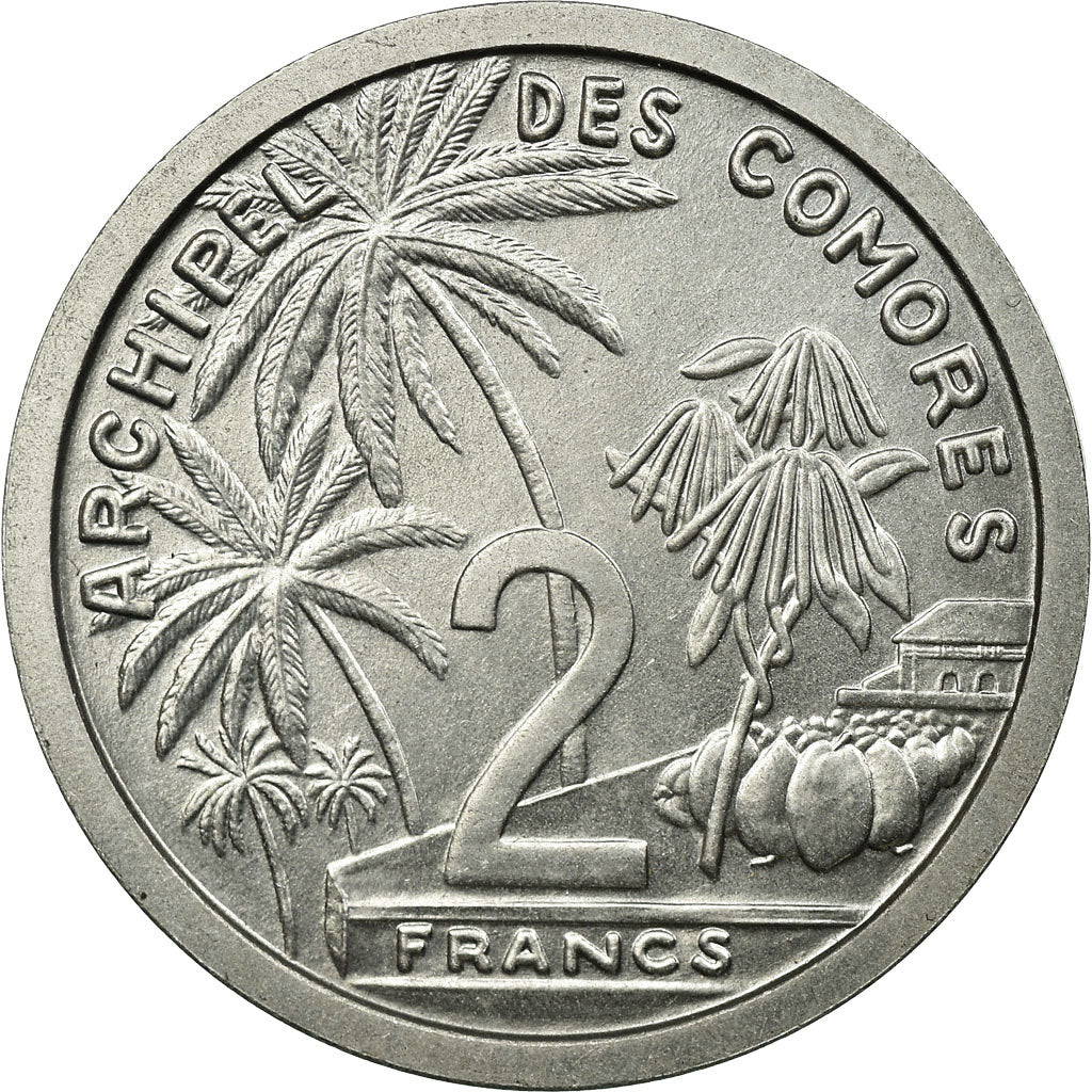 Coin, Comoros, 2 Francs, 1964, Paris, ESSAI, MS(65-70), Aluminum, KM:E2