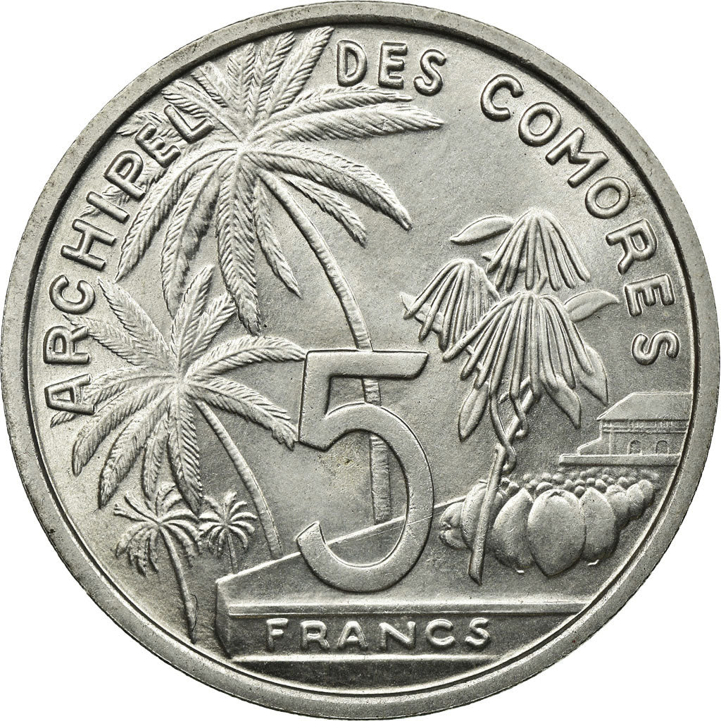 Coin, Comoros, 5 Francs, 1964, Paris, ESSAI, MS(65-70), Aluminum, KM:E3