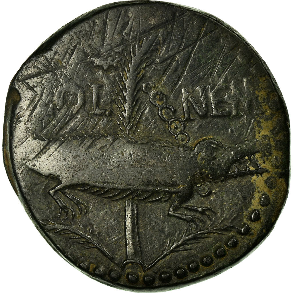 Monnaie, Auguste, Dupondius, 10-14 AD, Nîmes, TB, Bronze, RIC:160