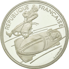 Coin, France, Bobsledding, 100 Francs, 1990, Albertville 92, MS(63), Silver