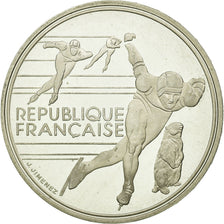 Coin, France, Speed skaters, 100 Francs, 1990, Albertville 92, MS(63), Silver