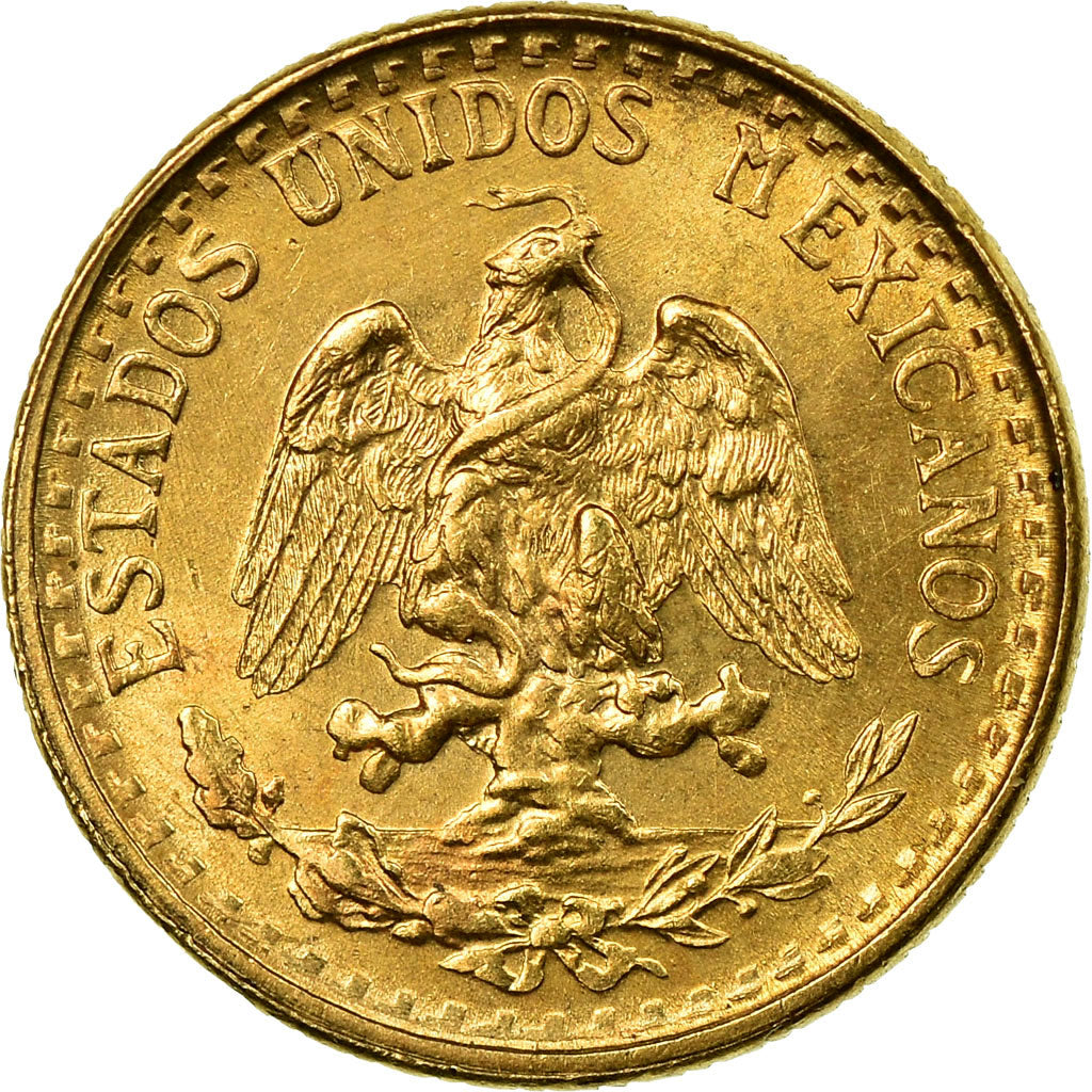 Coin, Mexico, 2 Pesos, 1945, Mexico City, MS(64), Gold, KM:461