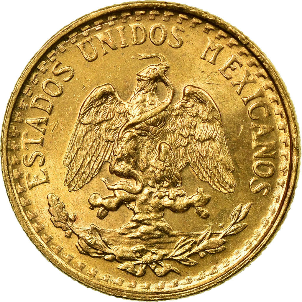 Coin, Mexico, 2 Pesos, 1945, Mexico City, MS(64), Gold, KM:461