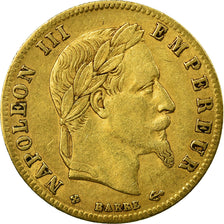 Moneta, Francja, Napoleon III, 5 Francs, 1864, Strasbourg, VF(30-35), Złoto