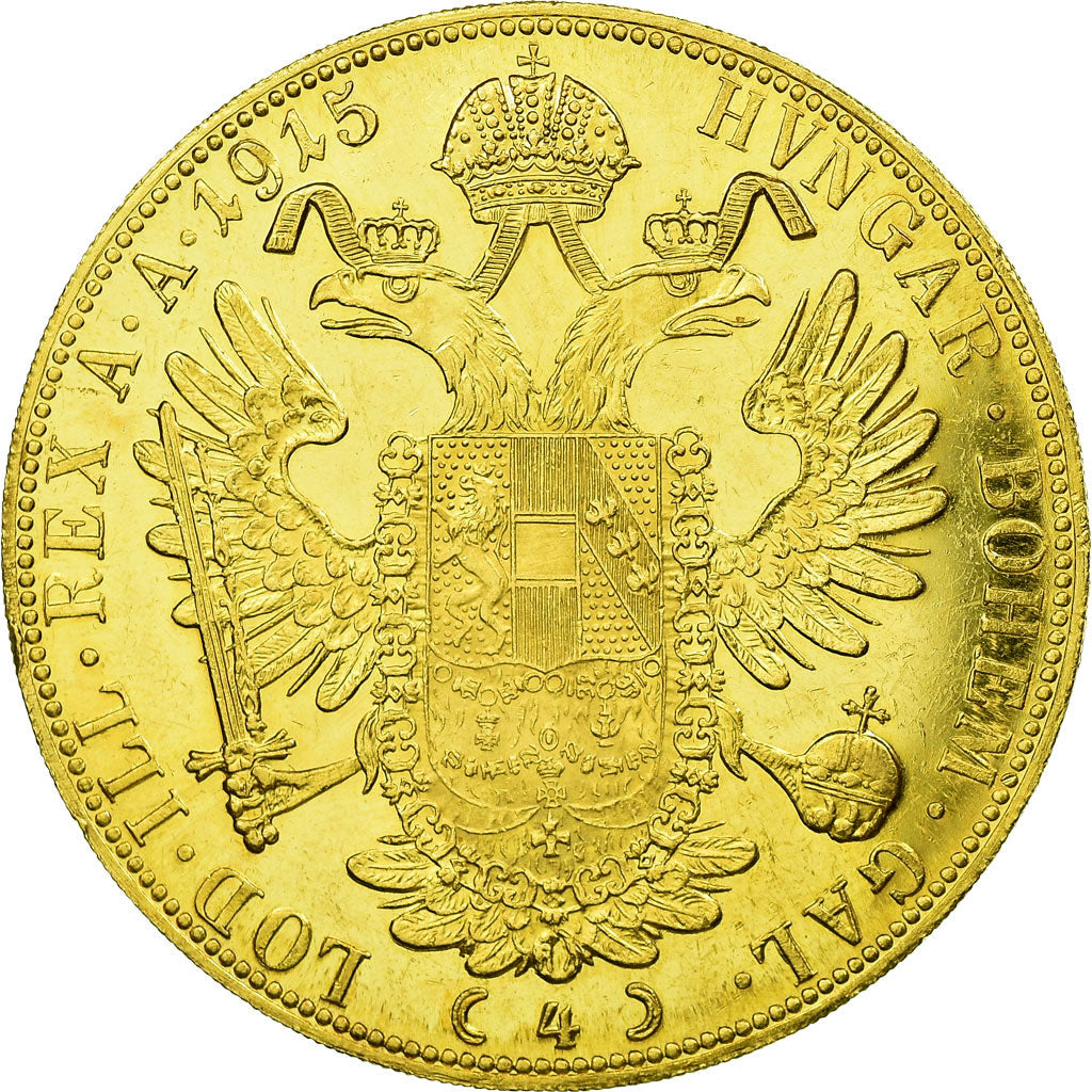 Coin, Austria, Franz Joseph I, 4 Ducat, 1915, Vienne, Official restrike
