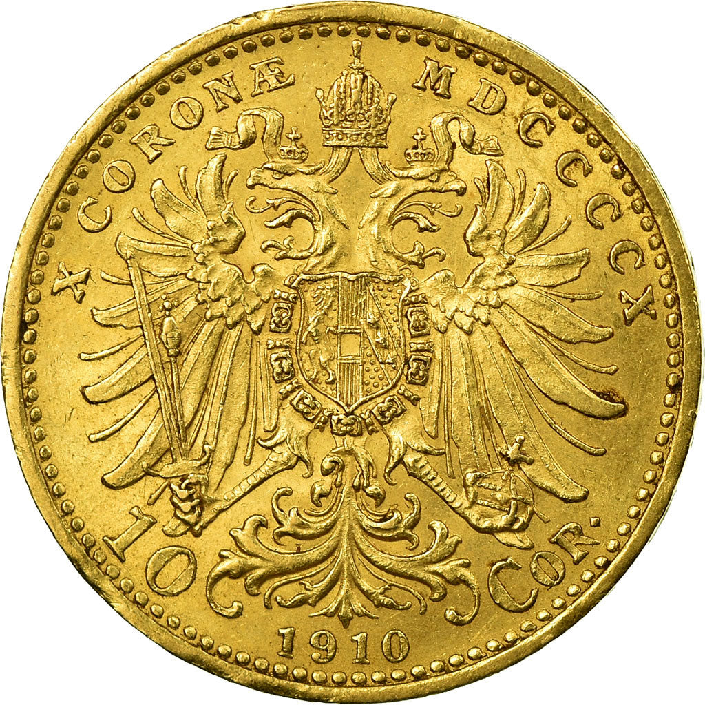 Coin, Hungary, Franz Joseph I, 10 Korona, 1910, Kormoczbanya, AU(55-58), Gold