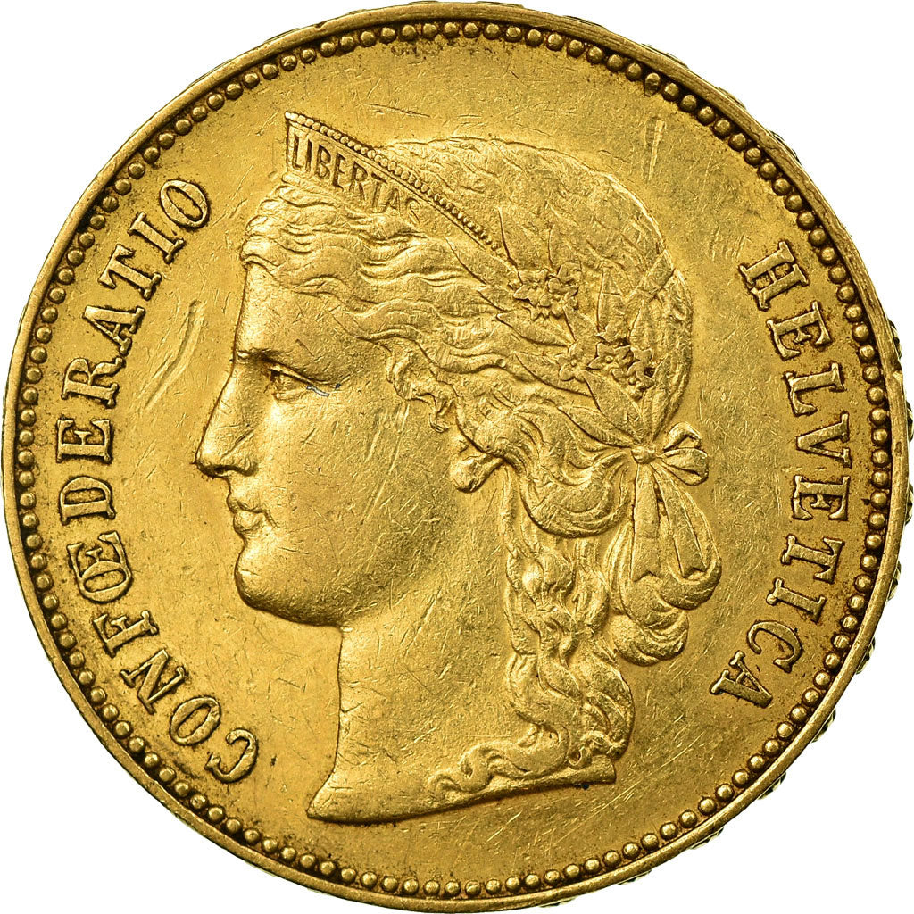 Moneda, Suiza, 20 Francs, 1896, Bern, MBC, Oro, KM:31.3