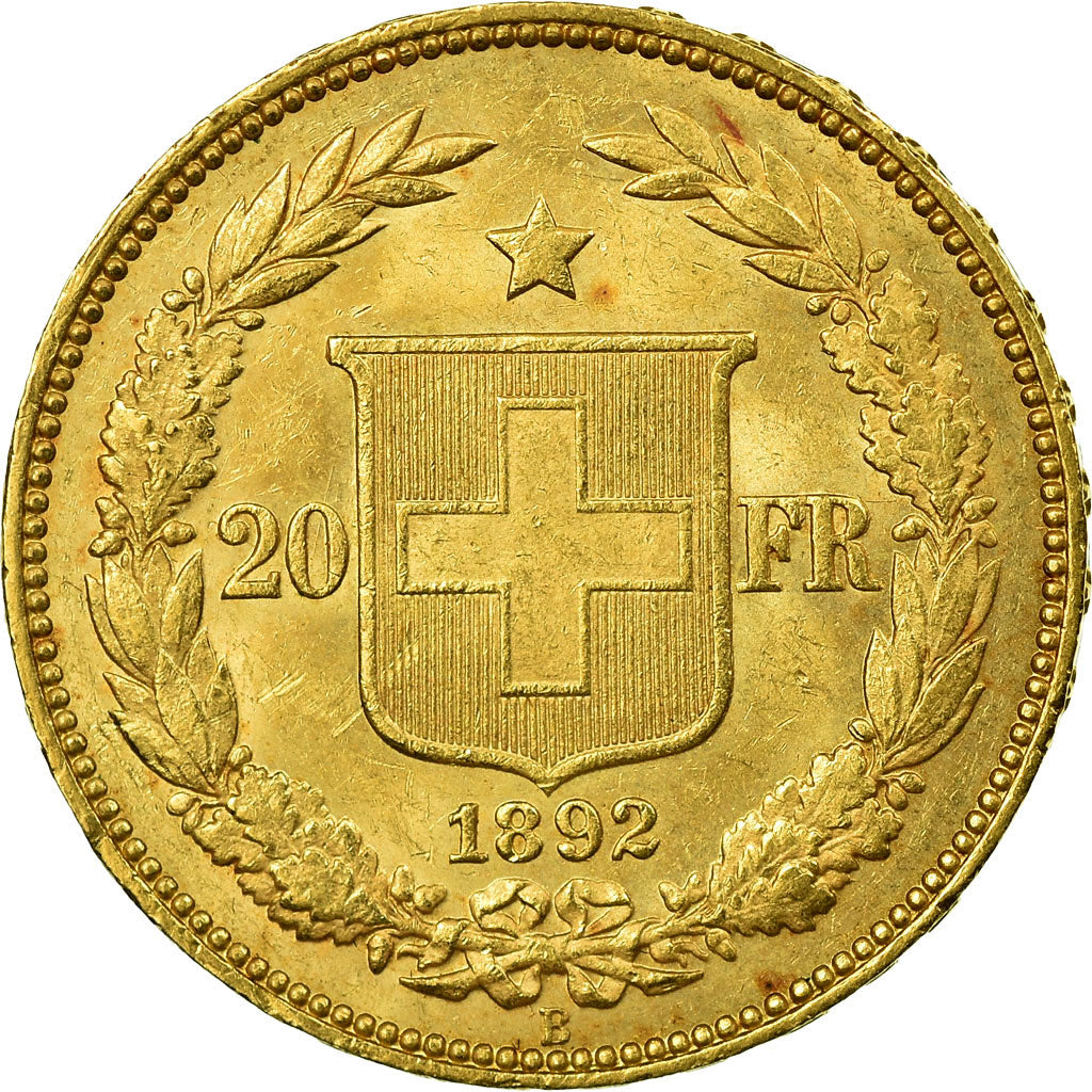 Moneda, Suiza, 20 Francs, 1892, Bern, EBC, Oro, KM:31.3